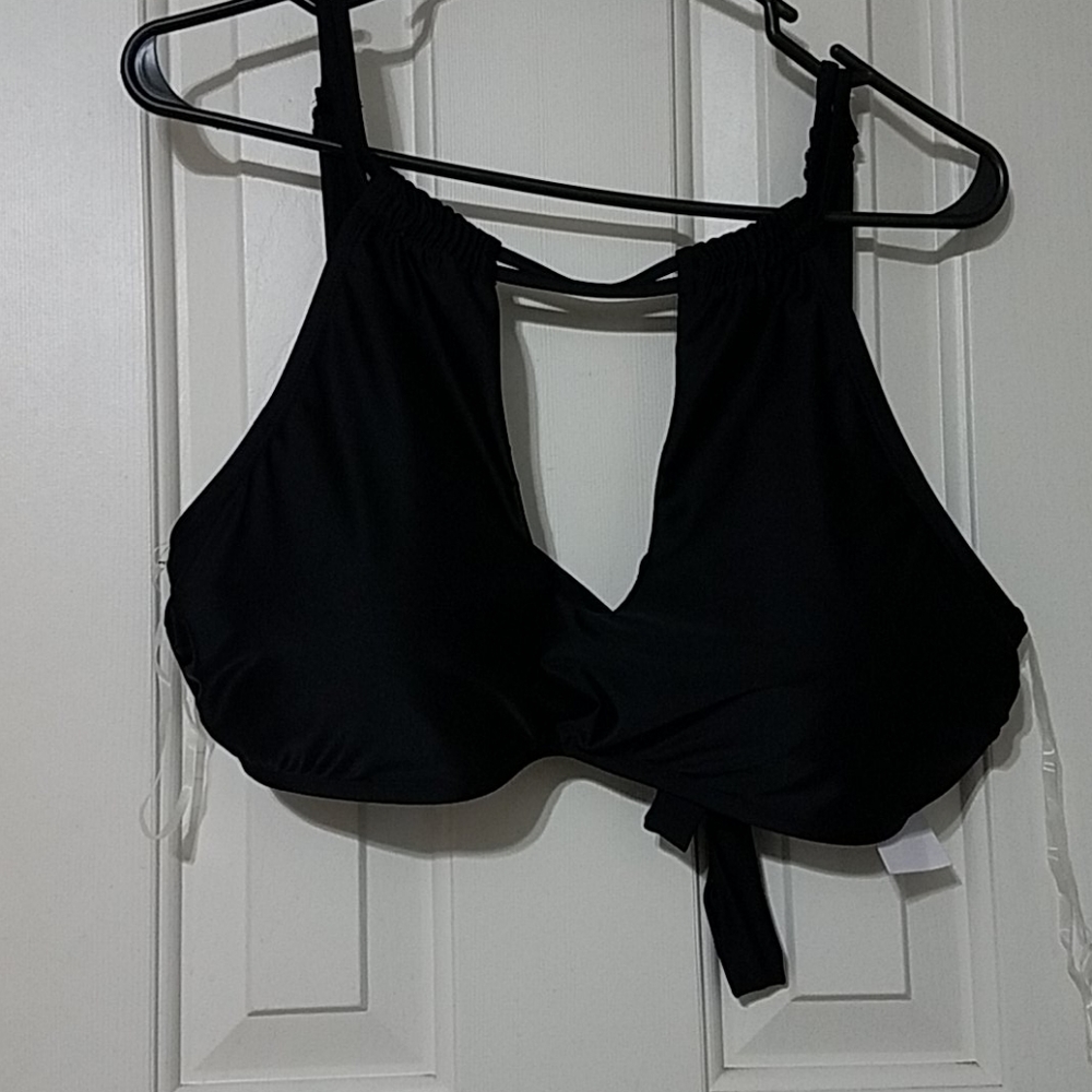 black swim top